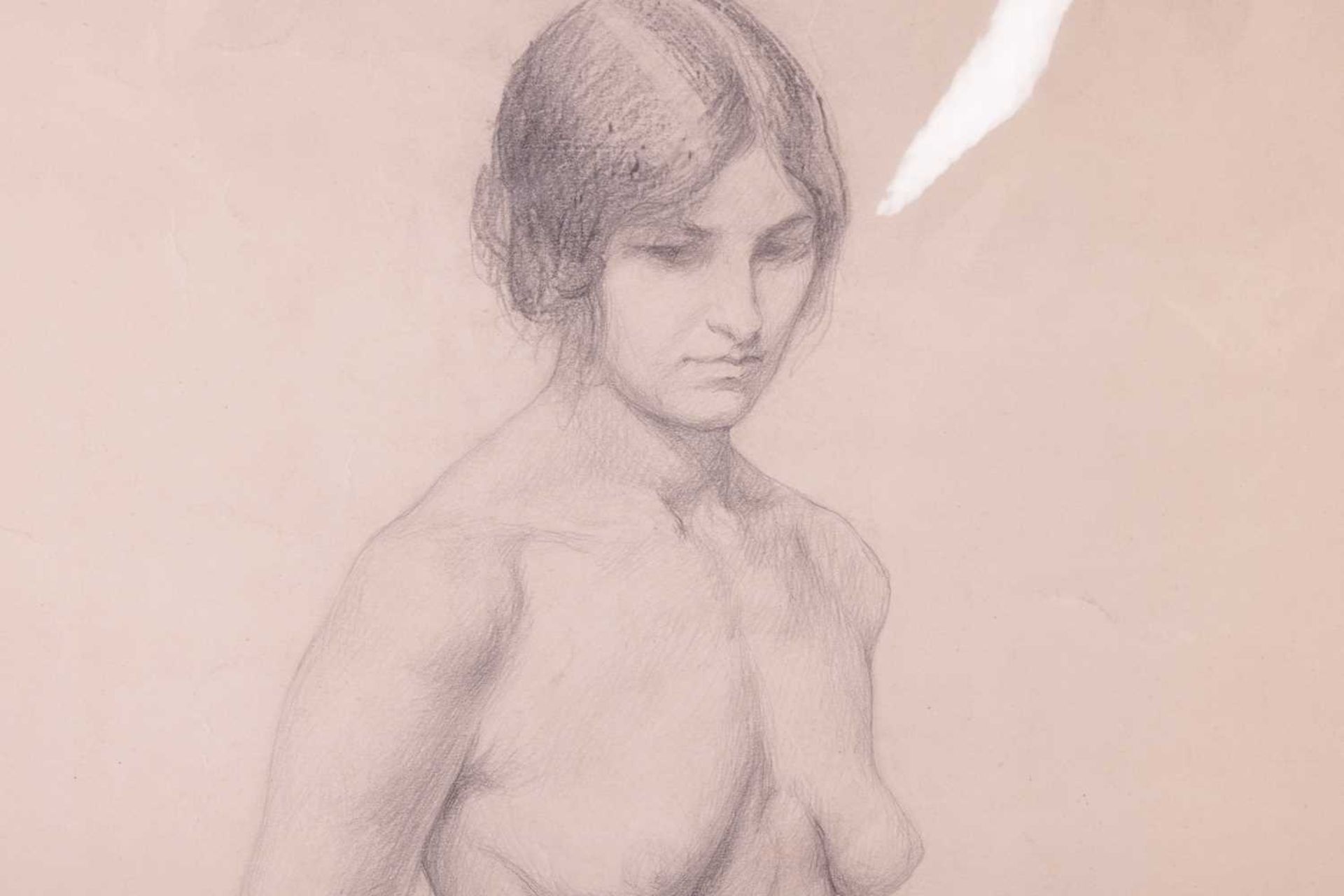 Gaynor Elizabeth Bury (1890 - 1975), Royal Academy Schools study of a standing female nude, inscribe - Image 5 of 17
