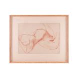 Frank Dobson (1886 - 1963), Recumbent Nude Facing Down, unsigned, red chalk and pastel, 28.5 x 39 cm