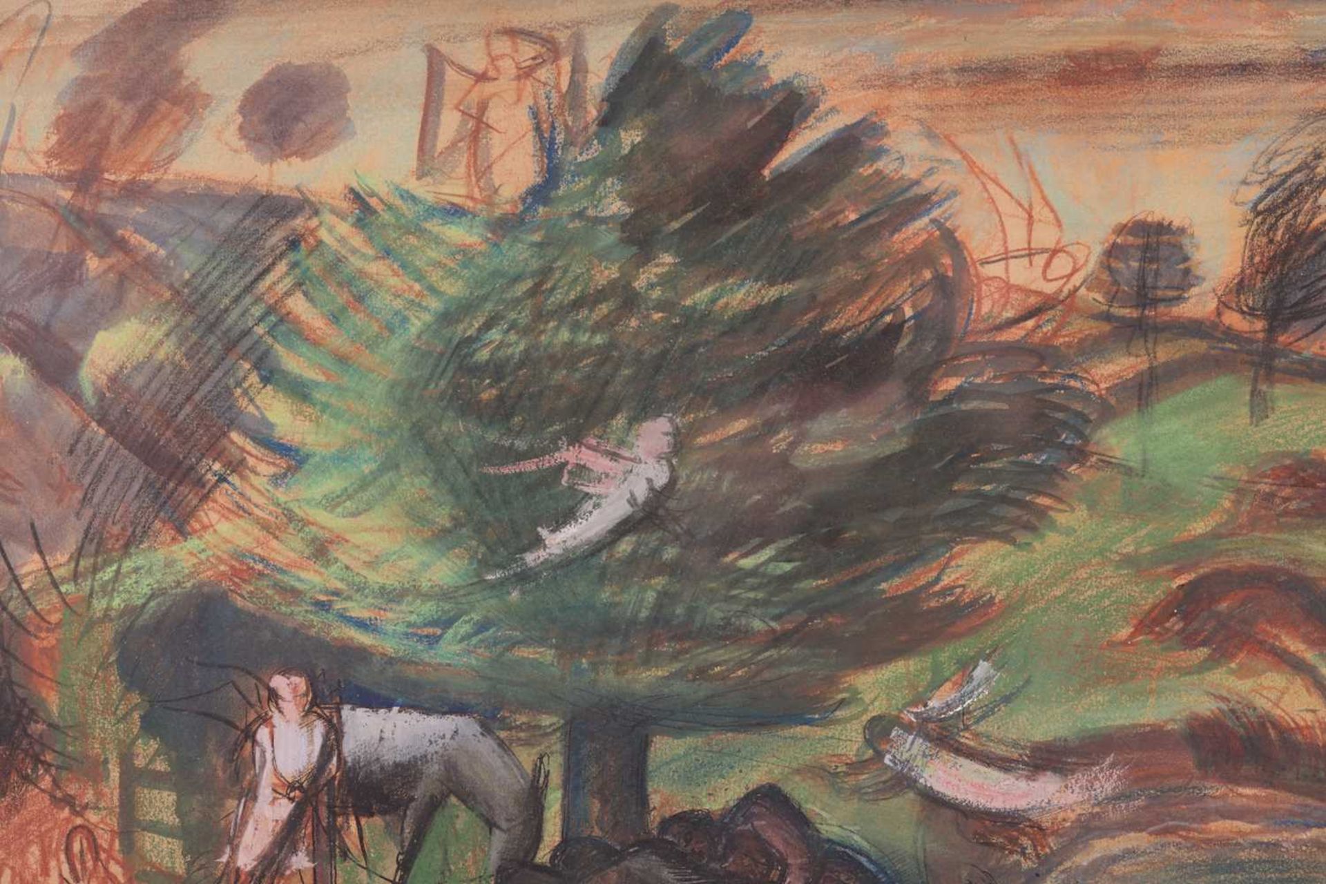 Alan Sorrell (1904 - 1974), Rest on the Flight to Egypt (c1930s), chalk and gouache on rough edge pa - Image 5 of 6