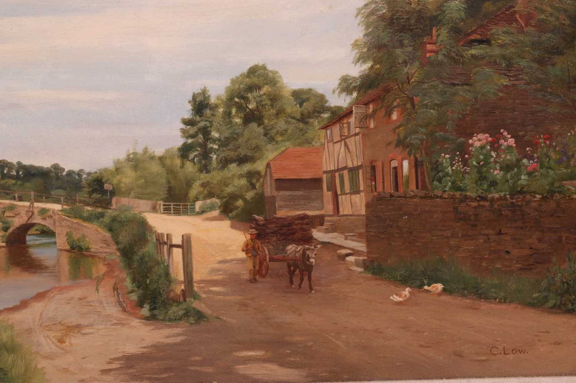 Charles Low (1840 - 1906), The Village Ford, Eashing, Surrey, signed, oil on canvas, 32.5 x 49 cm, f - Bild 3 aus 8