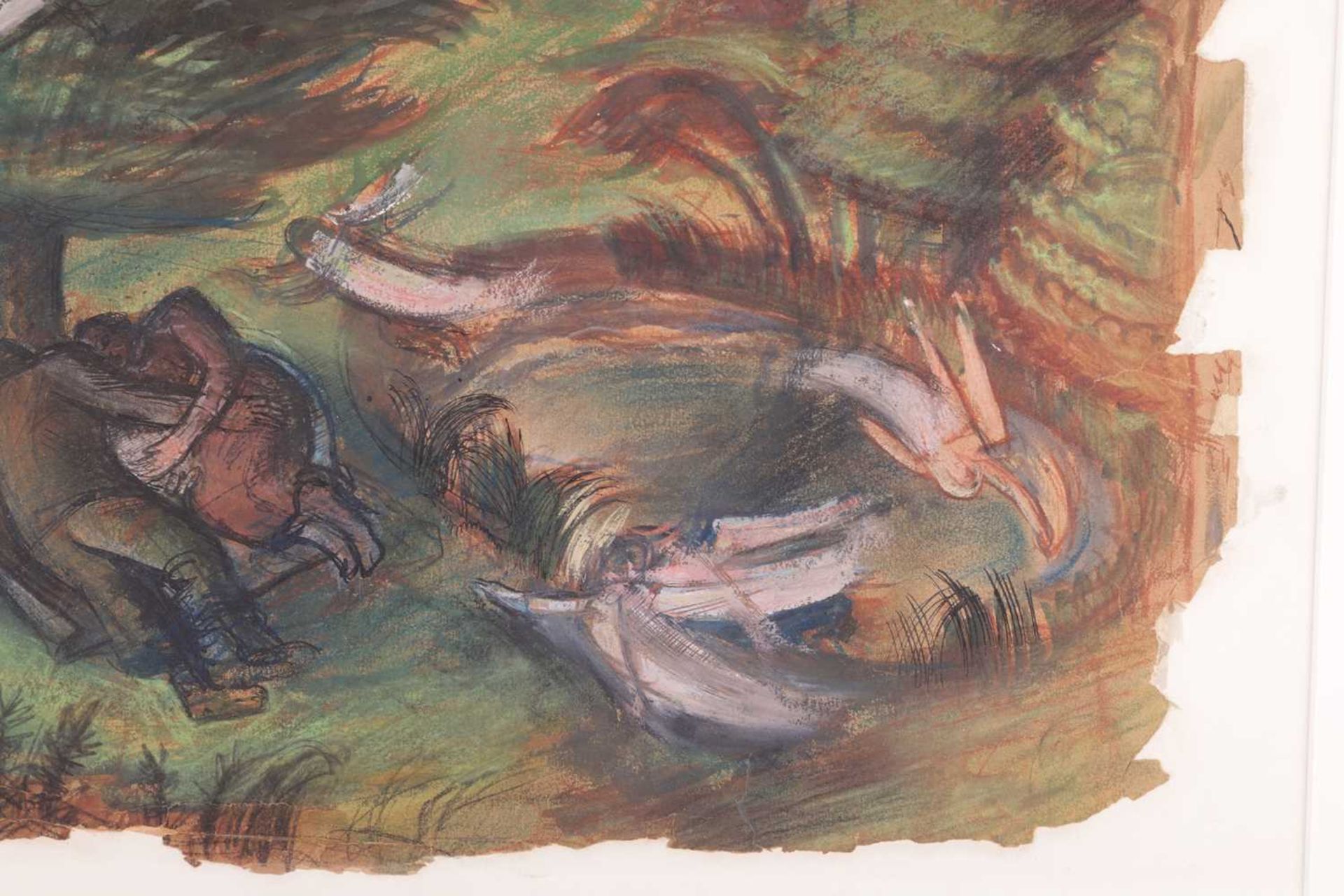 Alan Sorrell (1904 - 1974), Rest on the Flight to Egypt (c1930s), chalk and gouache on rough edge pa - Image 4 of 6