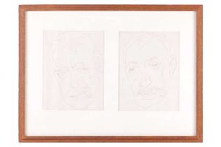 Henri Gaudier-Brzeska (1891 - 1915), Two Heads, Haldane Macfall, inscribed verso, pen and ink,