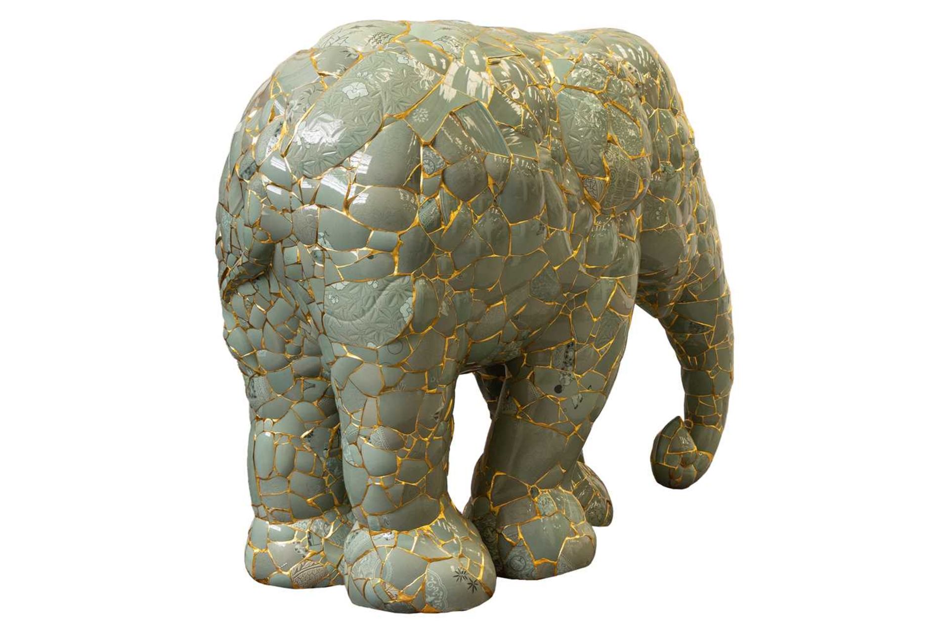 Yeesookyung (b. 1963) South Korean, 'Translated Vase Baby Elephant' (2012), celadon ceramic pieces f - Image 4 of 16