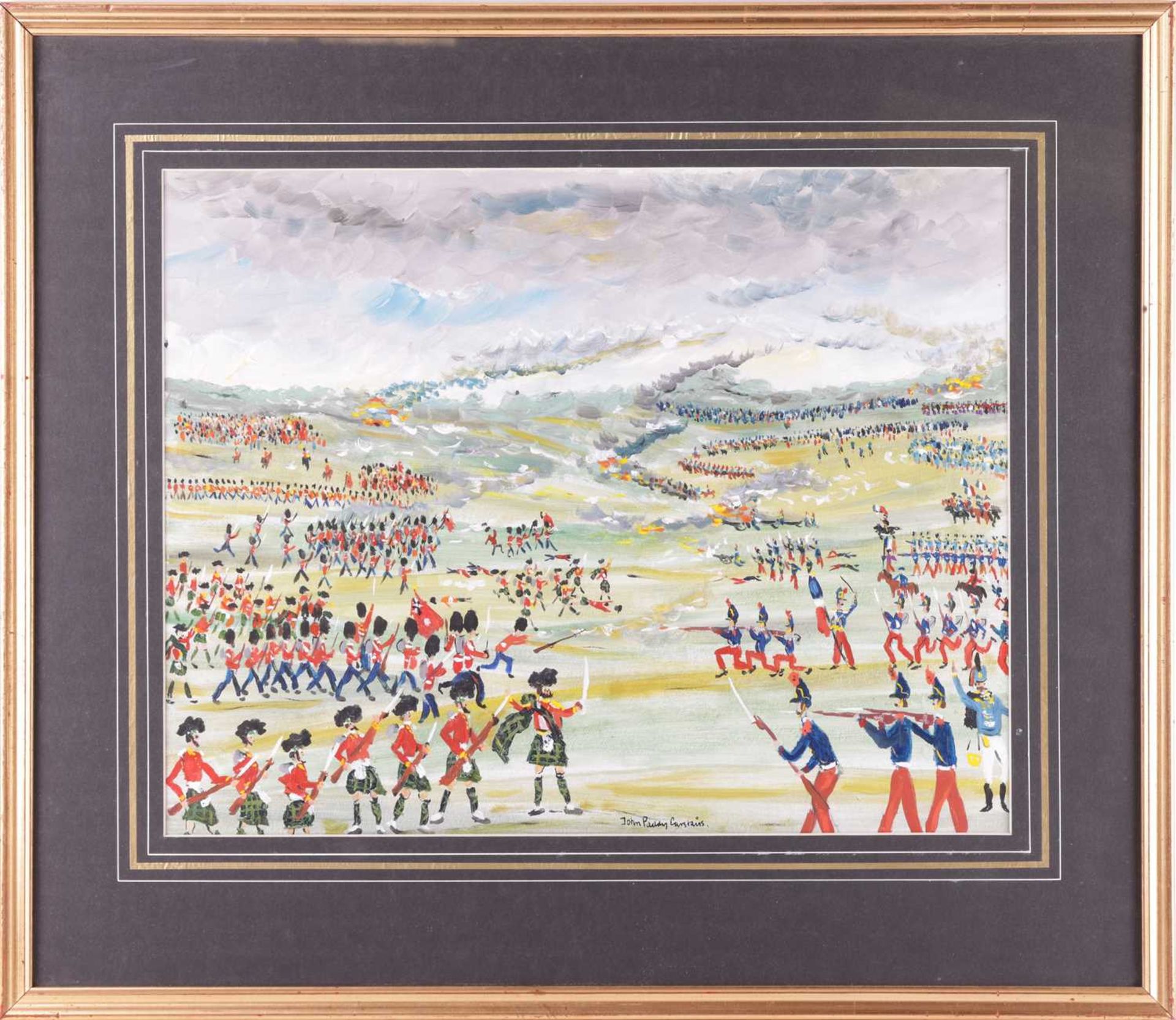 John Paddy Carstairs (1916 - 1970), Napoleonic battle scene with Scottish and French forces, signed  - Image 2 of 8