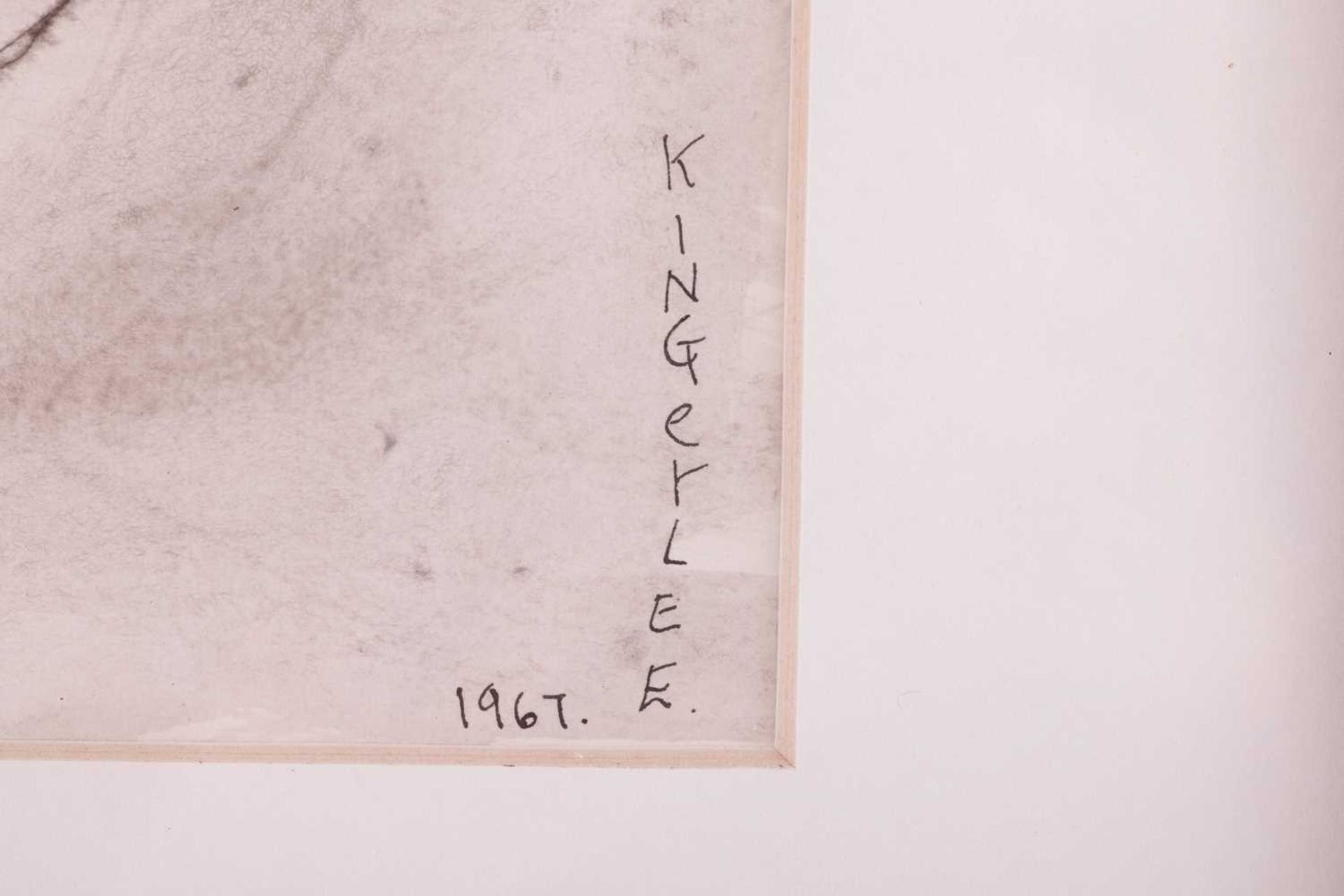 John Kingerlee (b 1936), Figure and dog in moonlight, signed 'Kingerlee 1967' (lower right), pen and - Image 4 of 8