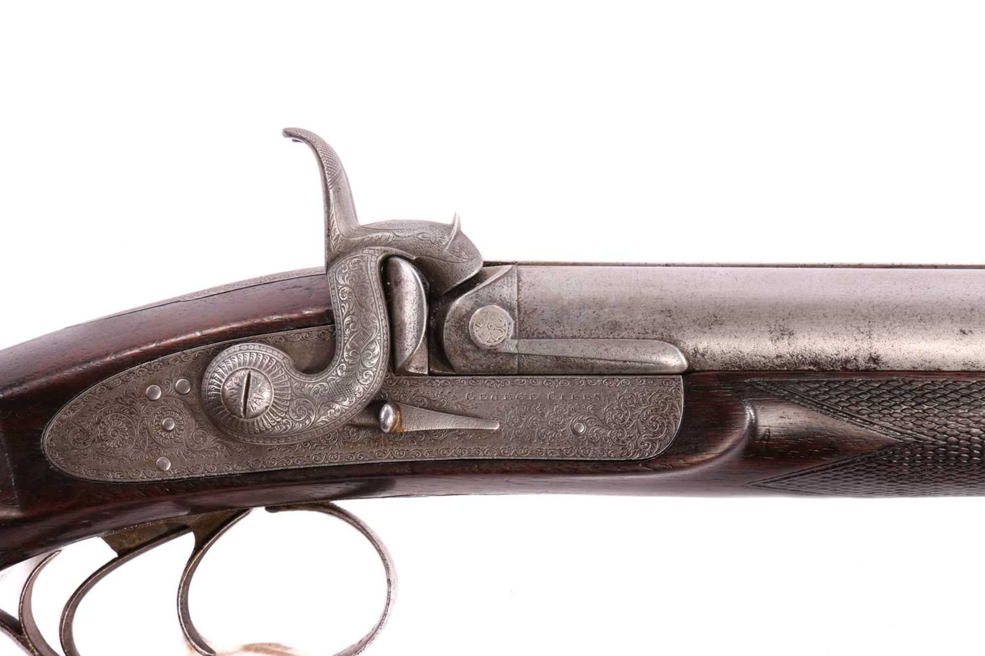 George Gibbs of Bristol 500 calibre double-barreled express percussion sporting gun, the sidelock wi - Bild 6 aus 12