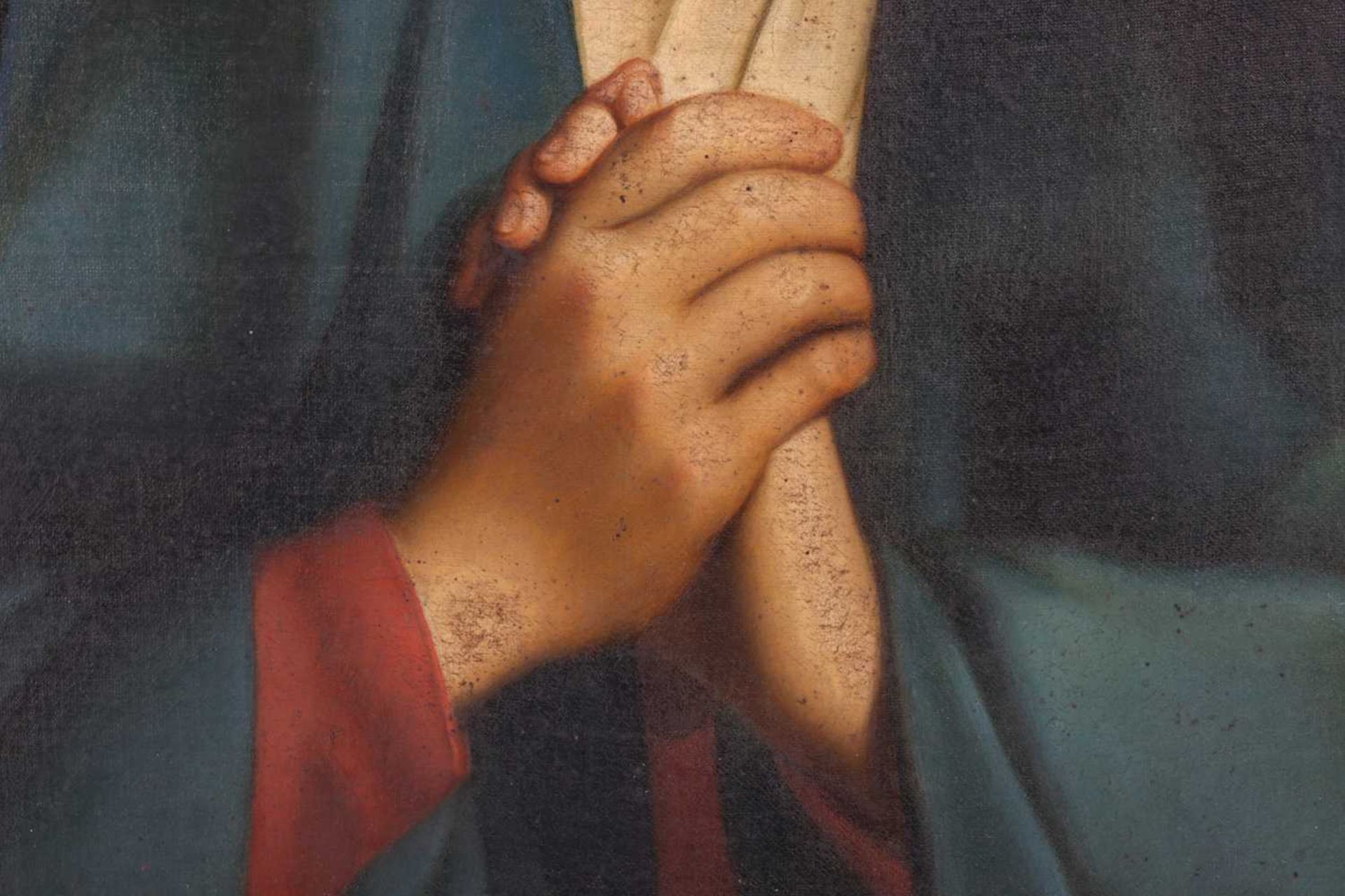 T. Berti of Florence (Italian 19th century), Madonna in Prayer (After Carlo Dolci), inscribed verso, - Bild 3 aus 10