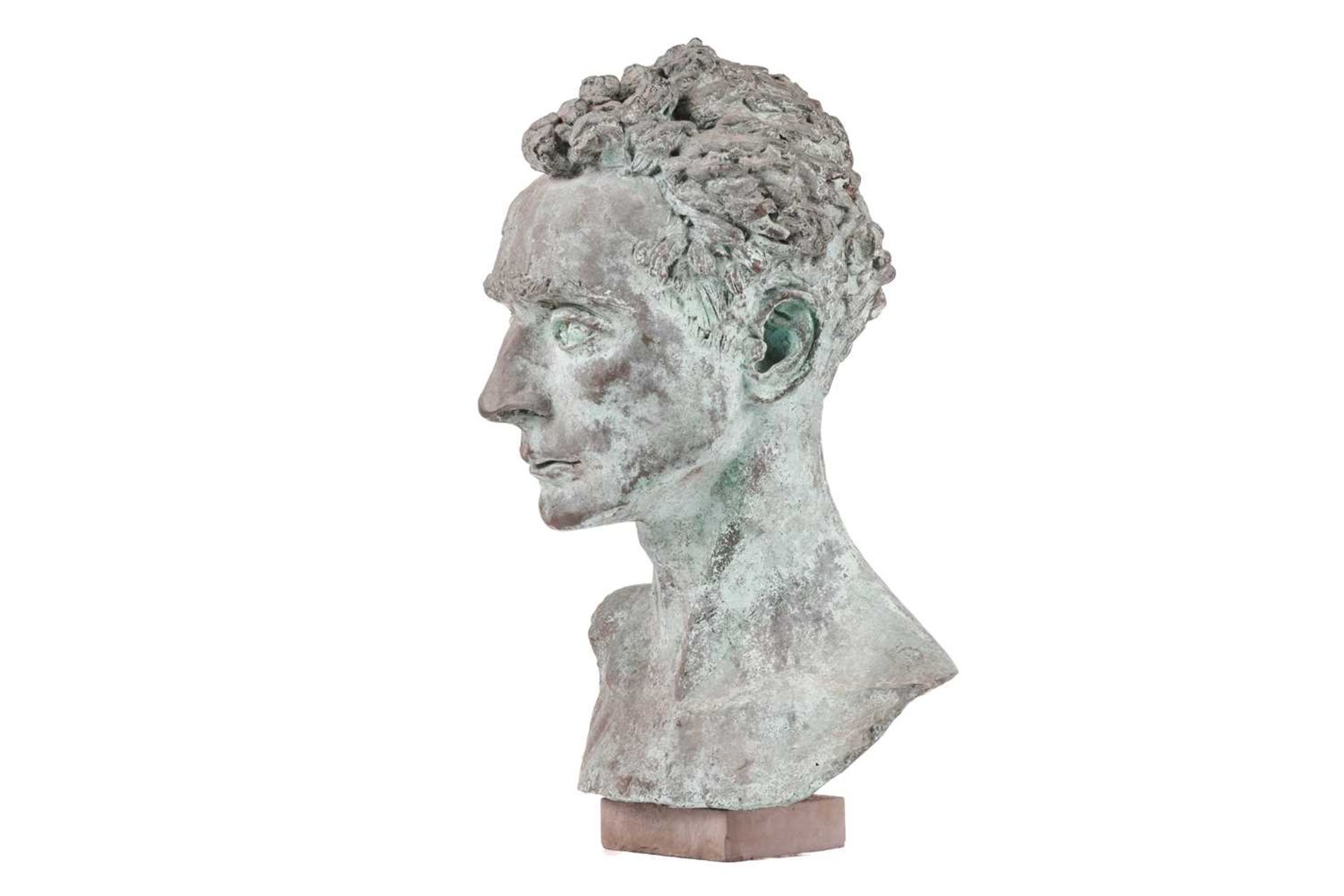 Sir Jacob Epstein (1880-1959), Bust of The Honourable Wynne Godley, green patinated bronze, 52 cm hi - Bild 3 aus 7