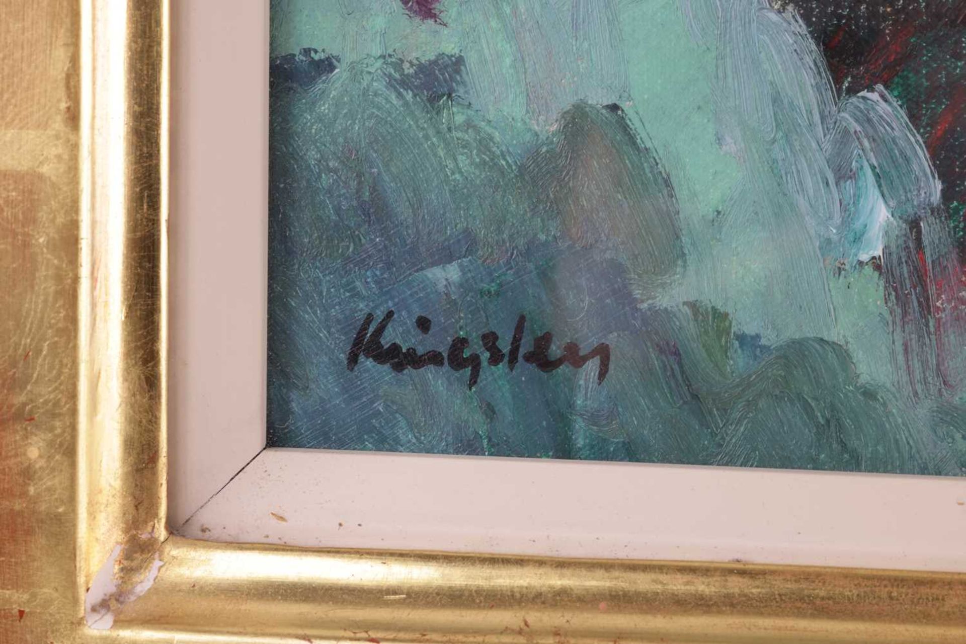 John Kingsley (b.1956), 'Dusk Hyères', signed 'Kingsley' (lower left), artist's label verso, oil on  - Bild 9 aus 9