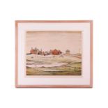 Laurence Stephen Lowry (1887 - 1976), 'Landscape with Farm Buildings', limited edition print signed 