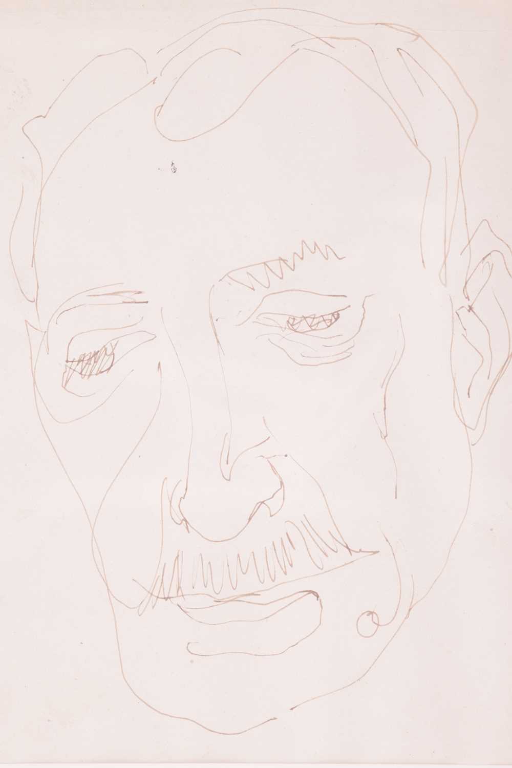 Henri Gaudier-Brzeska (1891 - 1915), Two Heads, Haldane Macfall, inscribed verso, pen and ink, each  - Image 4 of 7