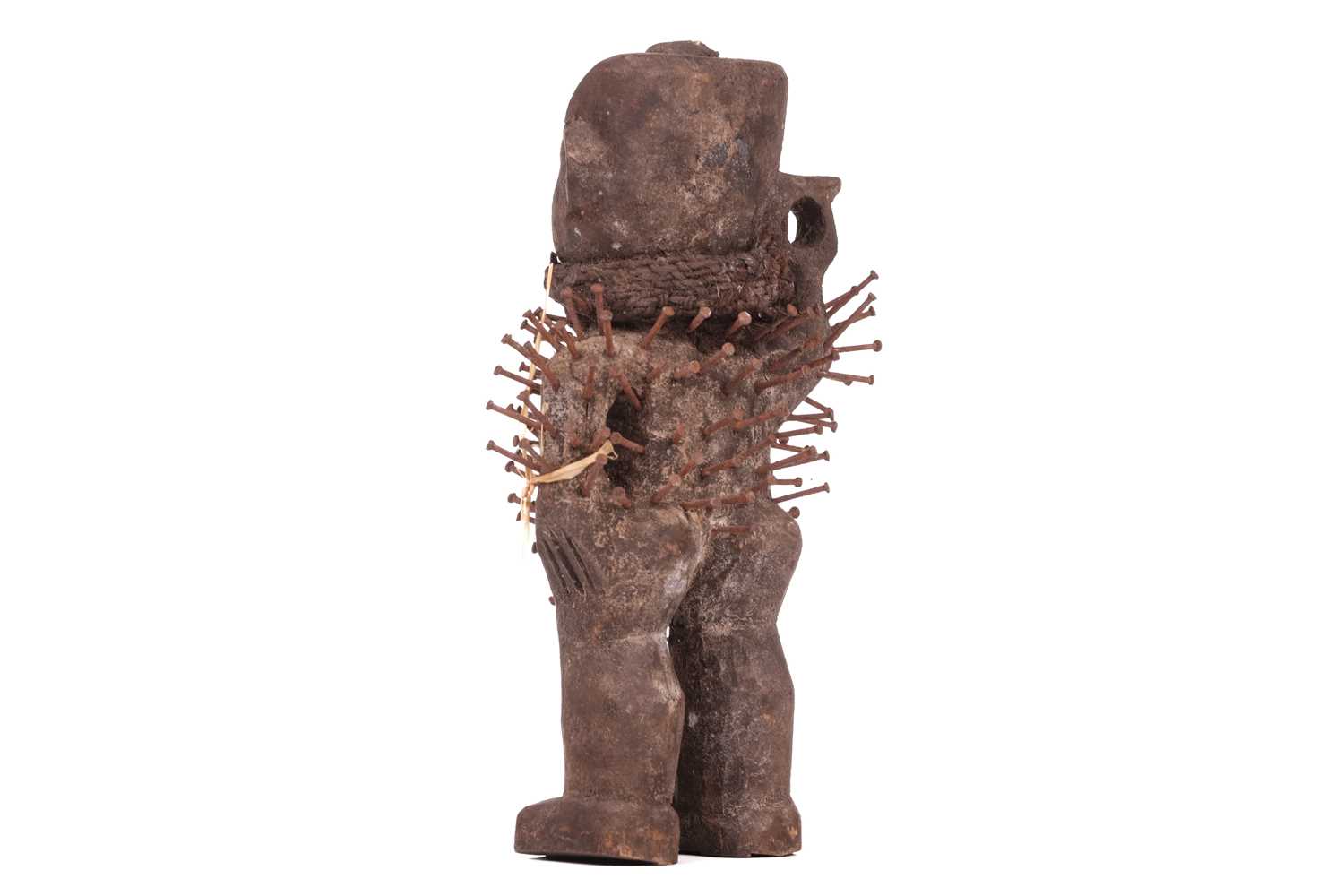 A small Bakongo nail fetish standing figure, 20th century, 22 cm high. - Image 3 of 7
