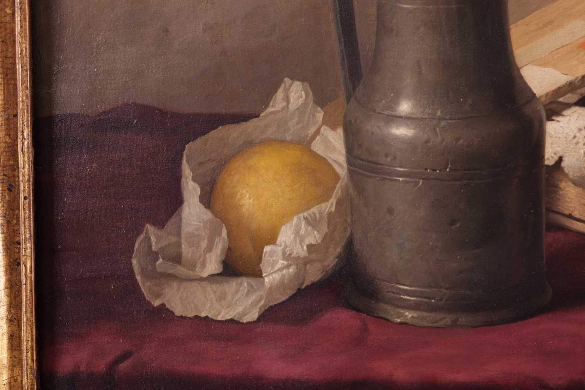 Johannes Hendrik Eversen (Dutch 1906 - 1995), Still life with pewter flagon, fruit, glass and bowl,  - Image 7 of 11