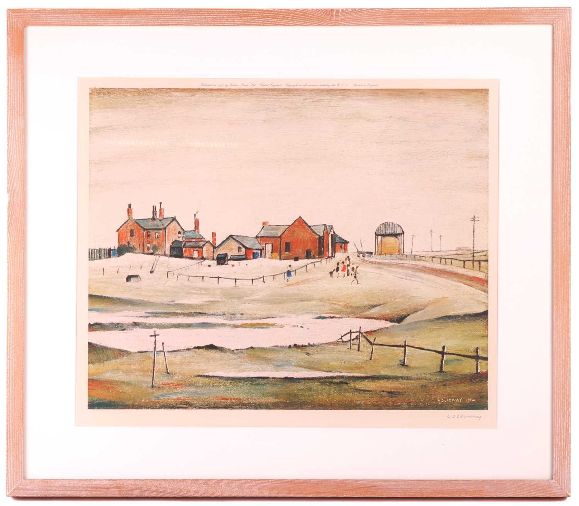 Laurence Stephen Lowry (1887 - 1976), 'Landscape with Farm Buildings', limited edition print signed  - Image 2 of 9
