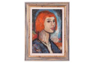 Reg Gammon (1894-1997), 'Girl with Red Hair', signed 'Gammon' (lower left), oil on board, 39 x 27