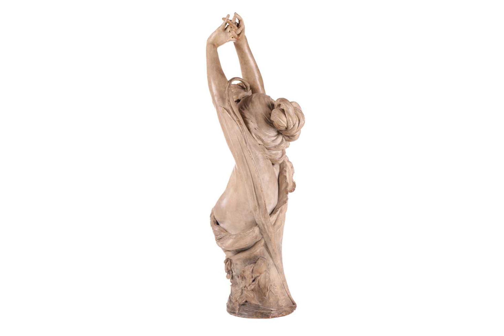 A large Art Nouveau earthenware figure, in the manner of Goldscheider, formed as a semi-nude female  - Image 5 of 9