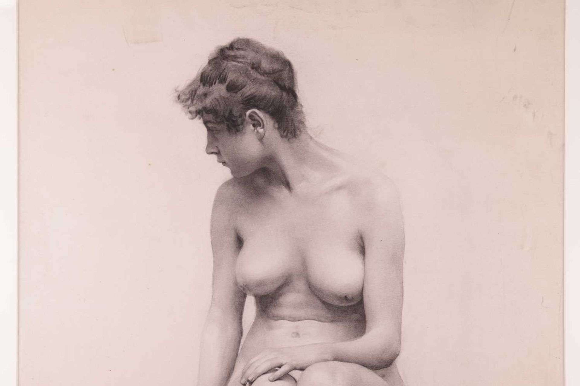 Gaynor Elizabeth Bury (1890 - 1975), Royal Academy Schools study of a standing female nude, inscribe - Bild 9 aus 17