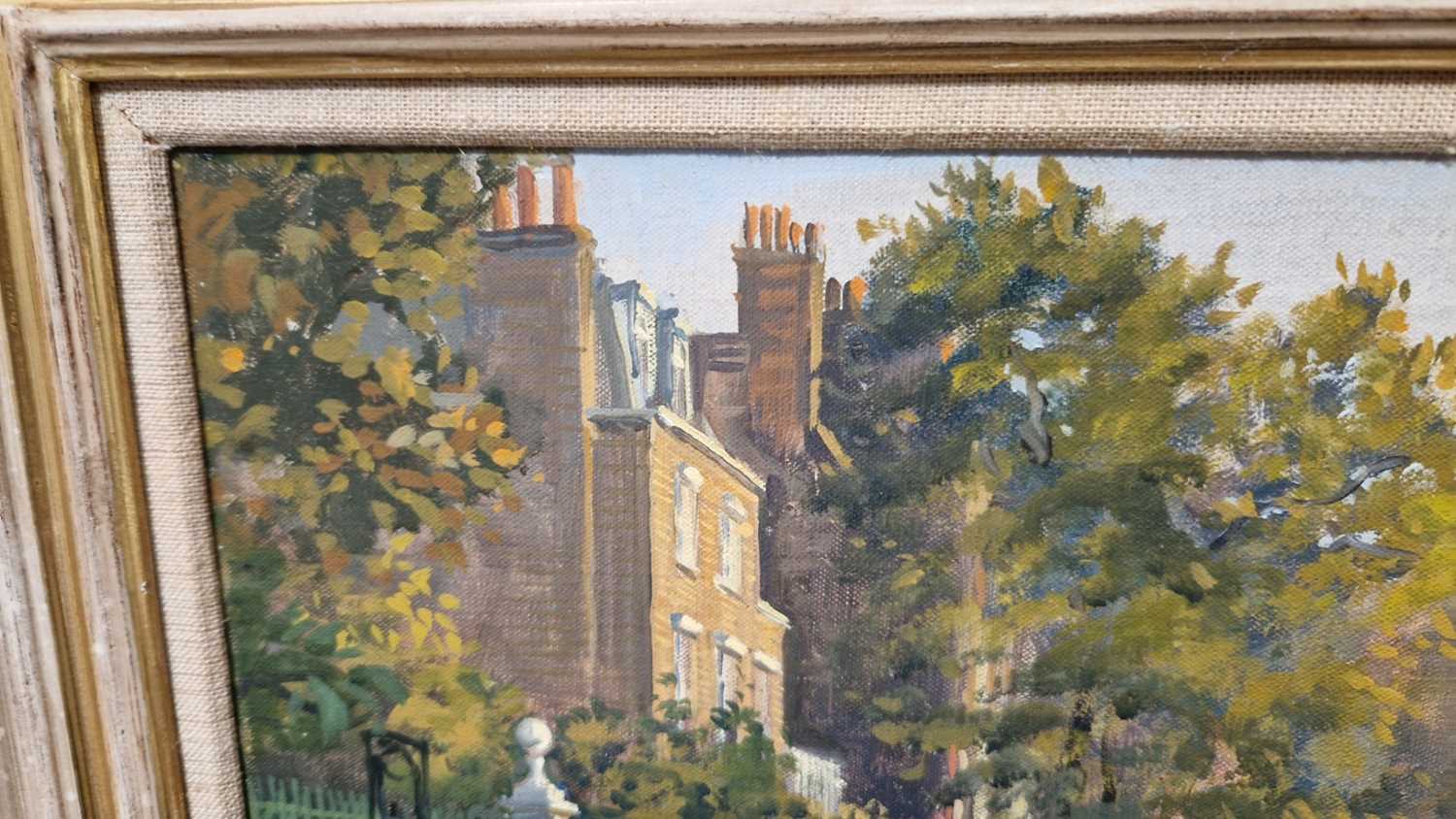 Julian Barrow (British, 1939-2013), Swan Walk, London, signed Julian Barrow (lower right), oil on ca - Image 10 of 10