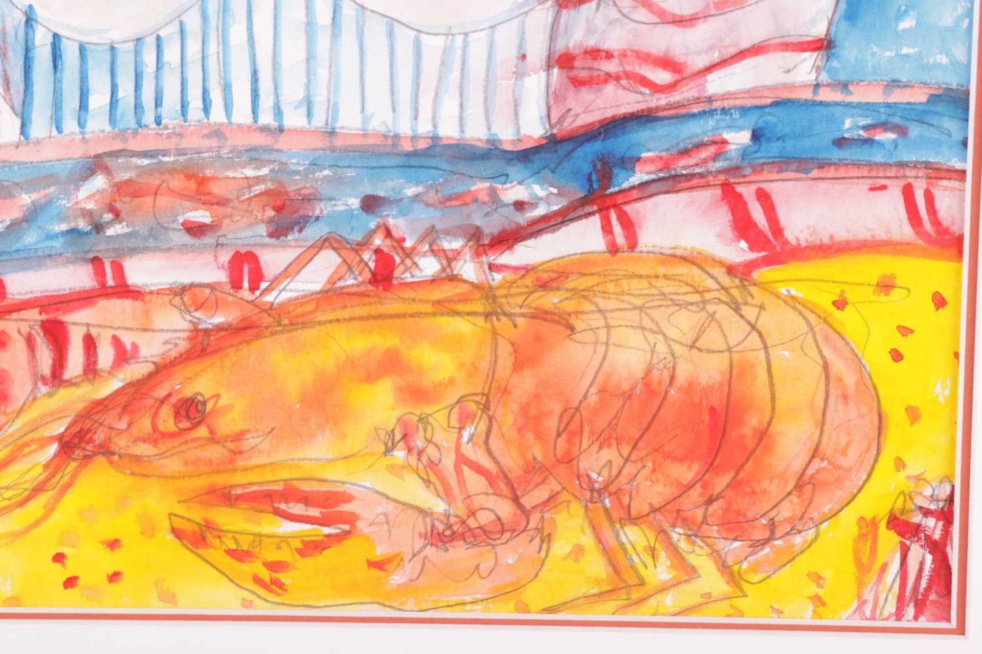 John Bellany, (1942-2013), Woman with Lobster, signed 'Bellany' (upper right), pencil and watercolou - Bild 5 aus 10