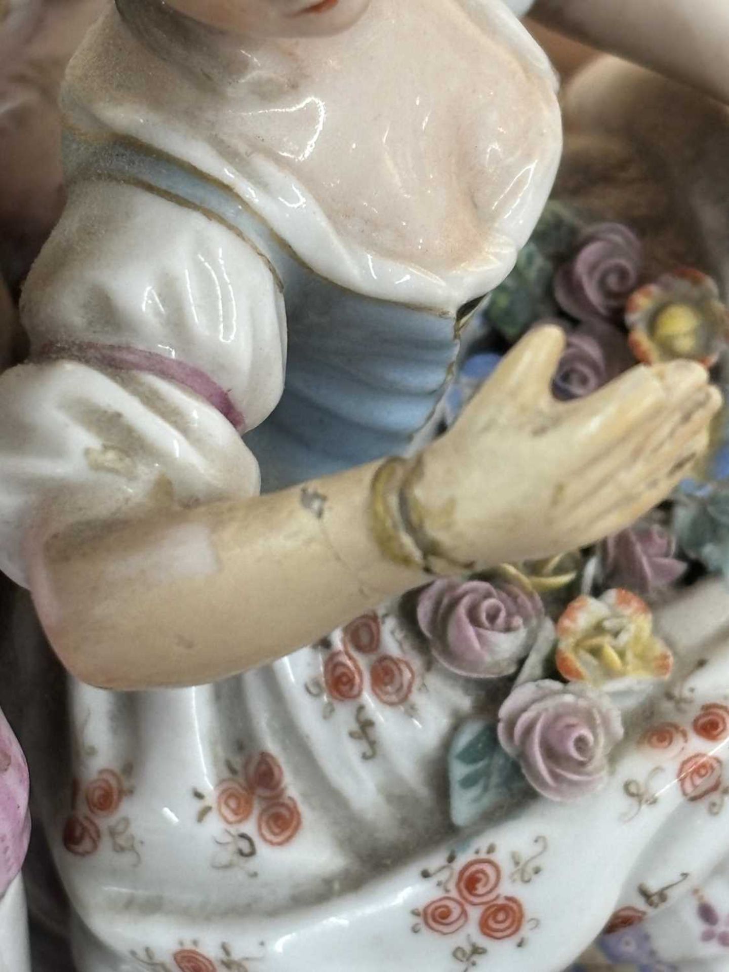 A 19th-century Meissen porcelain group after M. V Acier and J C Schonheit, one showing a lady strumm - Image 10 of 29