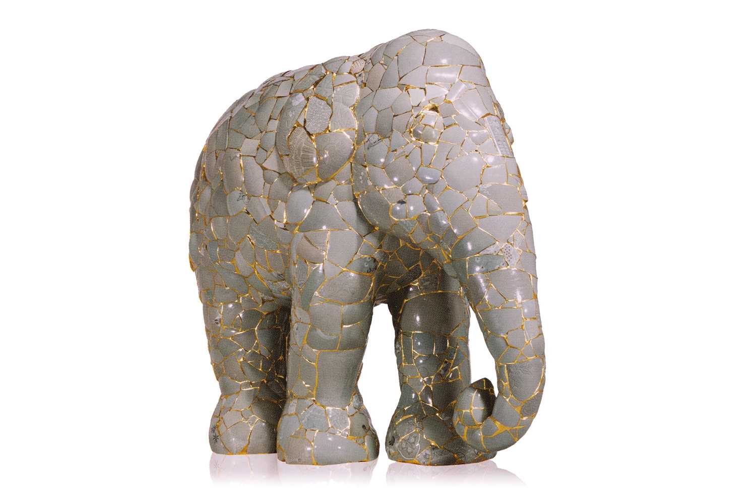 Yeesookyung (b. 1963) South Korean, 'Translated Vase Baby Elephant' (2012), celadon ceramic pieces f