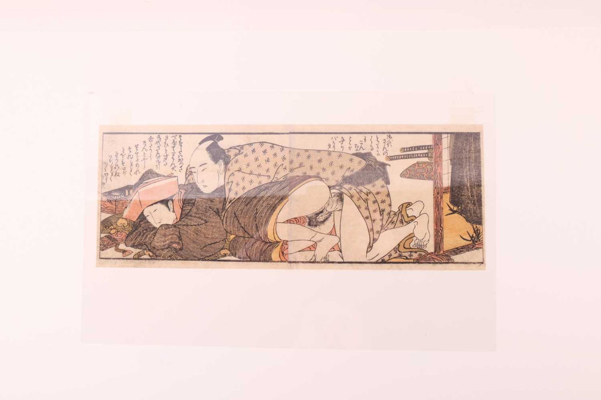 A small collection of Japanese Edo period erotic woodblock prints (Shunga) including Shuncho, Katsuk - Image 10 of 12