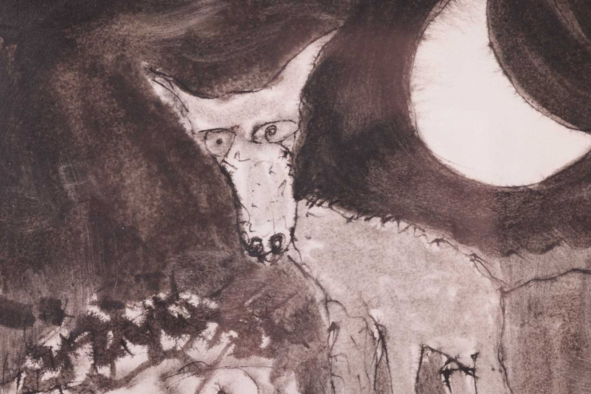 John Kingerlee (b 1936), Figure and dog in moonlight, signed 'Kingerlee 1967' (lower right), pen and - Image 6 of 8