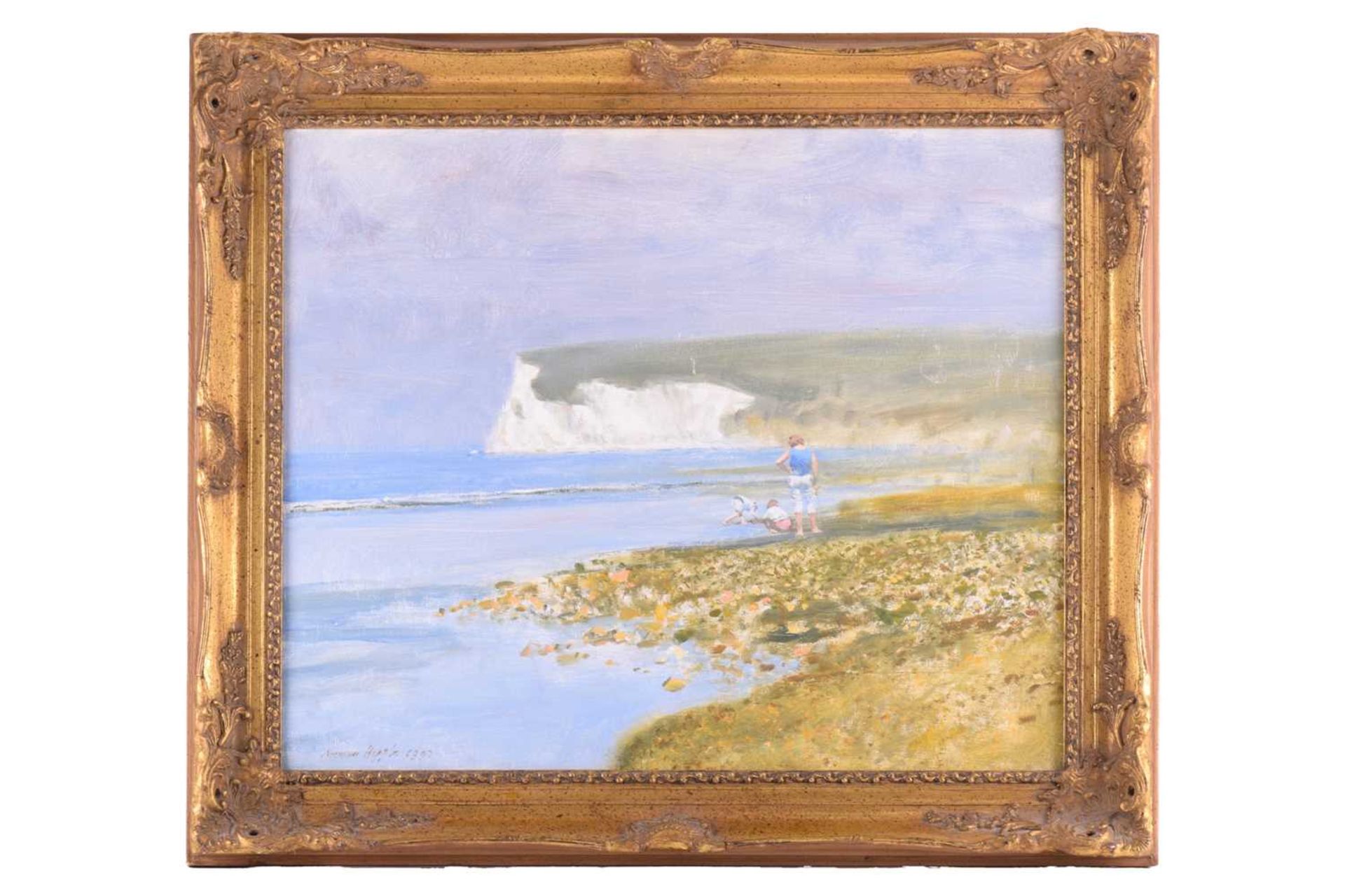 Norman R. Hepple (1908 - 1994), 'Beachtime Fun', signed and dated 1993, oil on board, 50 x 60 cm, fr