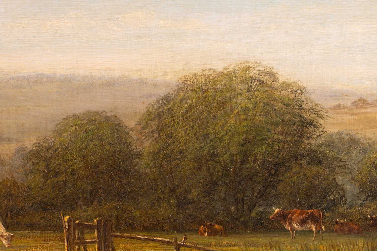 William Luker (1828 - 1905), Landscape with cattle by a river, signed indistinctly 'W. Luker' (lower - Image 11 of 23