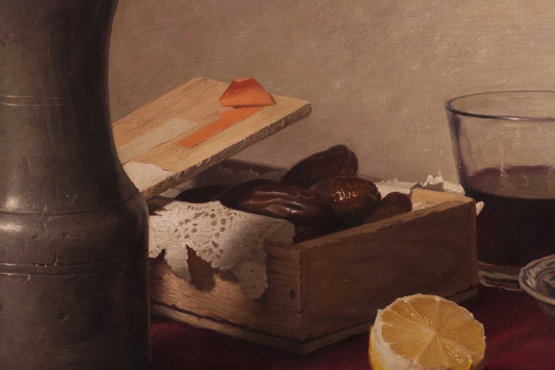 Johannes Hendrik Eversen (Dutch 1906 - 1995), Still life with pewter flagon, fruit, glass and bowl,  - Image 3 of 11