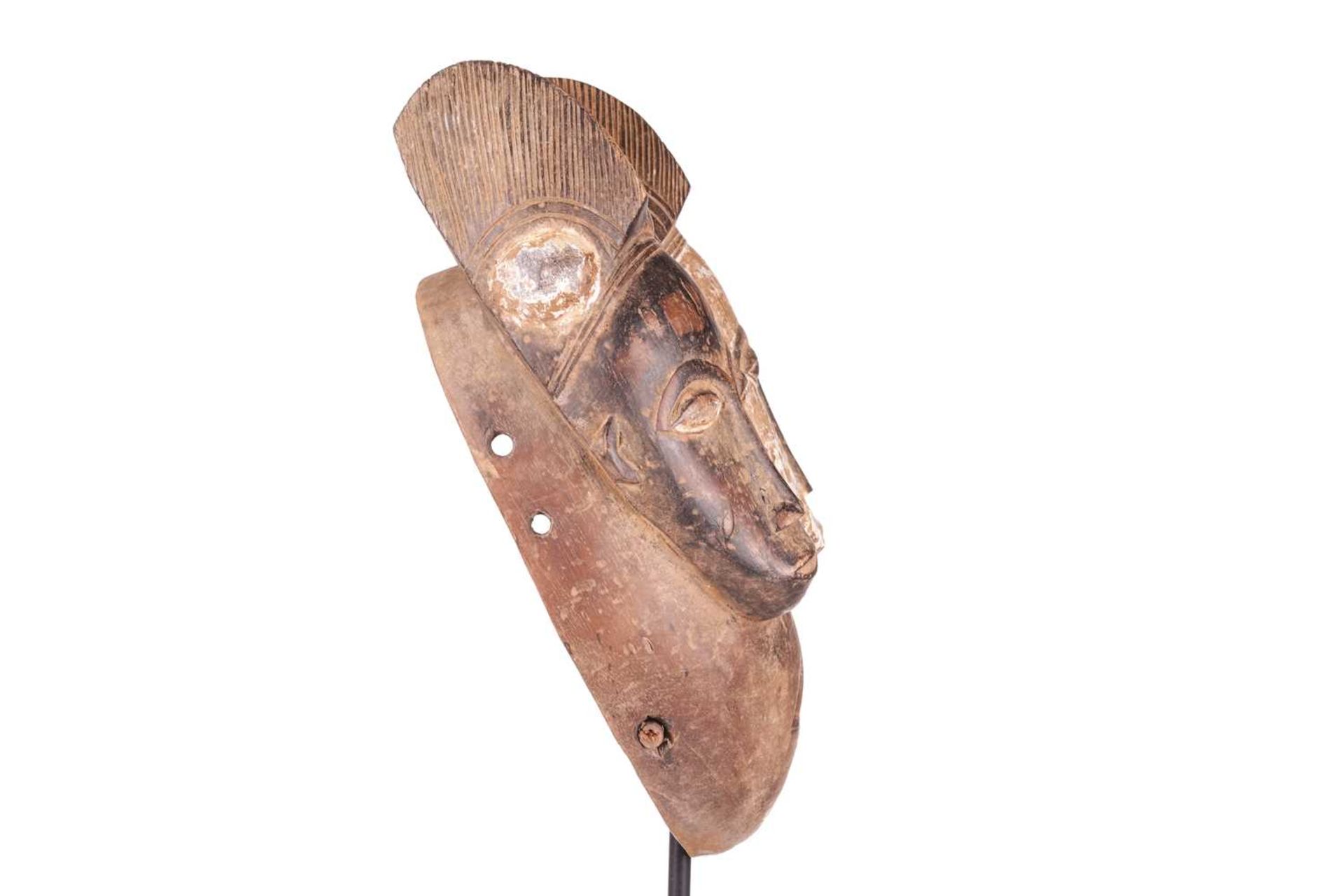 A Baule ‘Janus’ two-faced portrait mask, mid-20th century, 30 cm high. NB: Display stand is for illu - Image 2 of 5