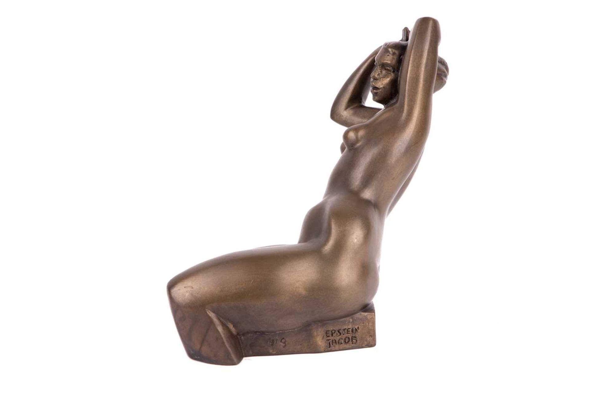 Jacob Epstein (1921-2003) Israeli, an art deco style bronze study of a female nude, signed and numbe - Bild 5 aus 7