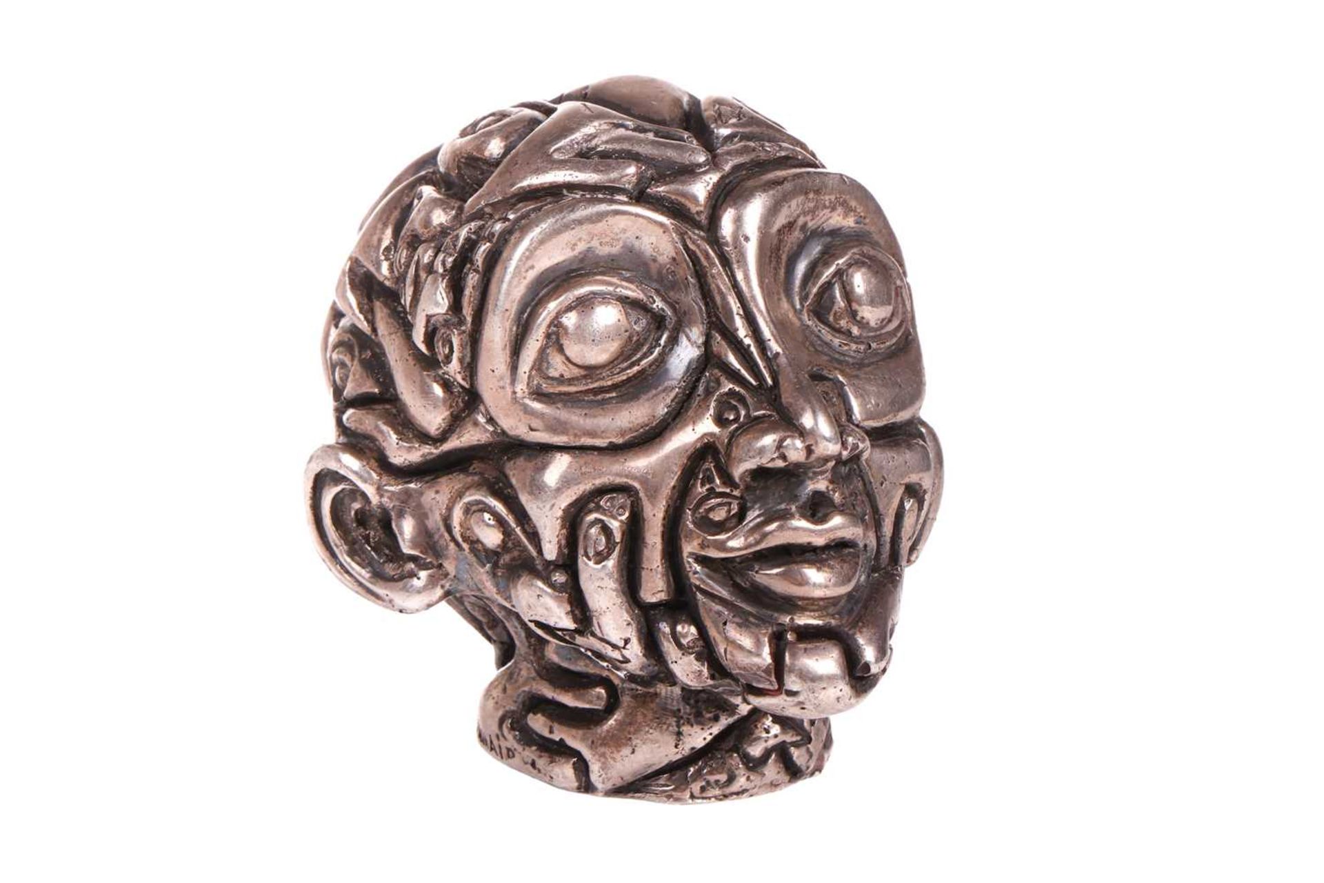 A Mykola Solonair (Contemporary Ukrainian/British) a "puzzlefaunism" a cast silver bust study , comp