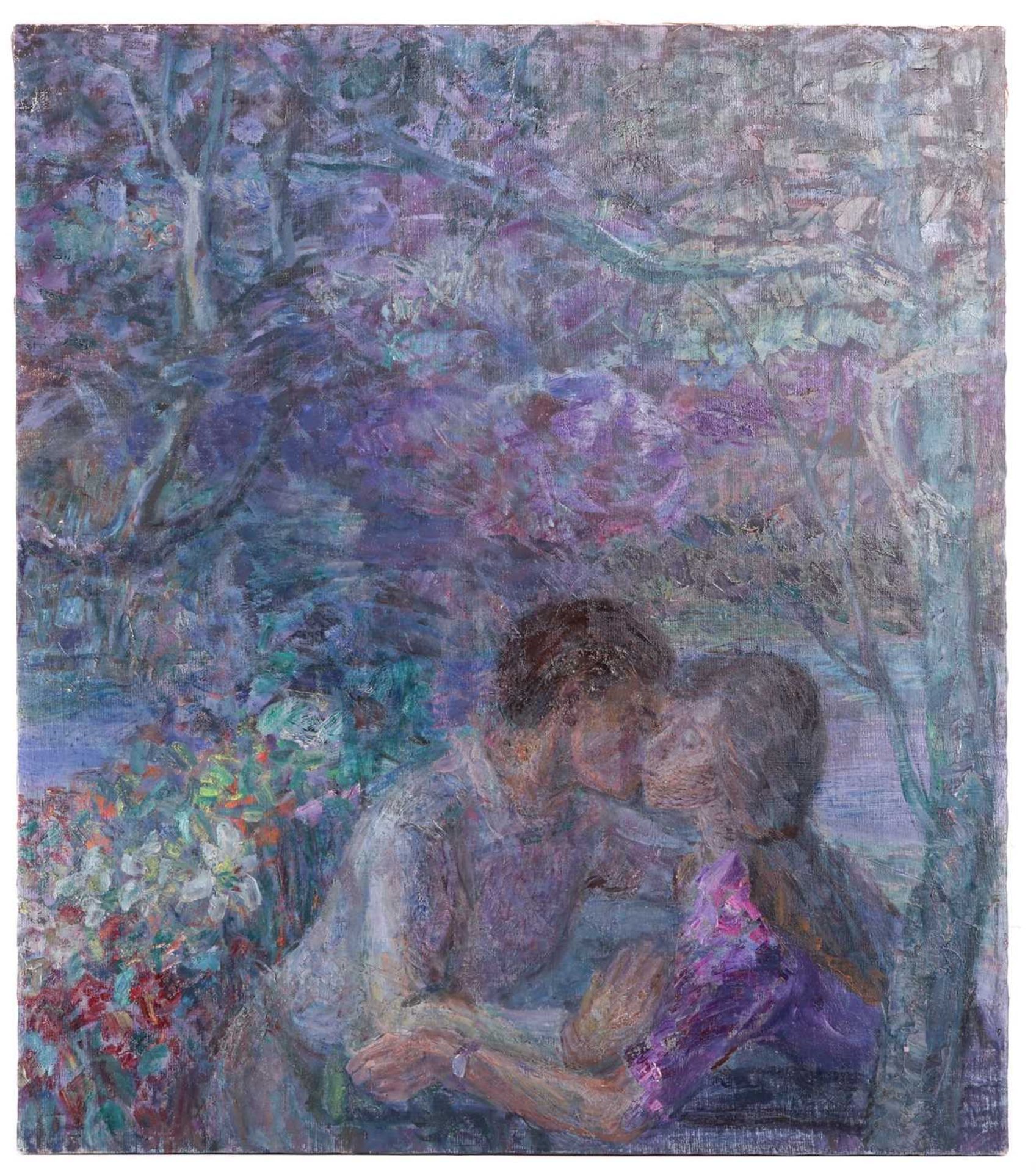 Noe Nesterovich Gedenidze (Russian/Georgian, 1914 - 2002), First Kiss (1982), inscribed verso in Rus - Image 2 of 6