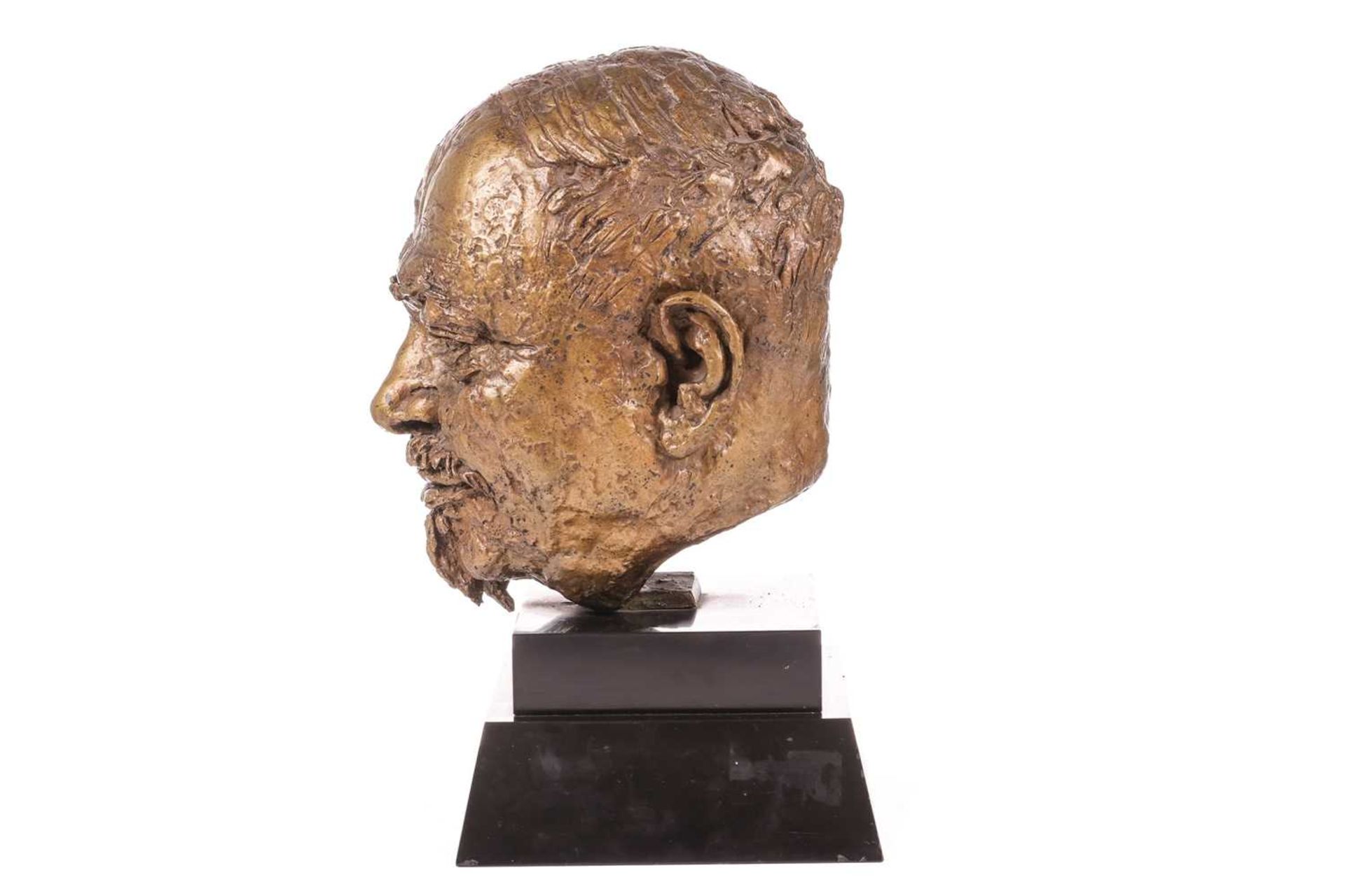 Sir Jacob Epstein (1880-1959), Head of Ivan Maisky, gold patina bronze, 26 cm high, on a slate base, - Image 9 of 9