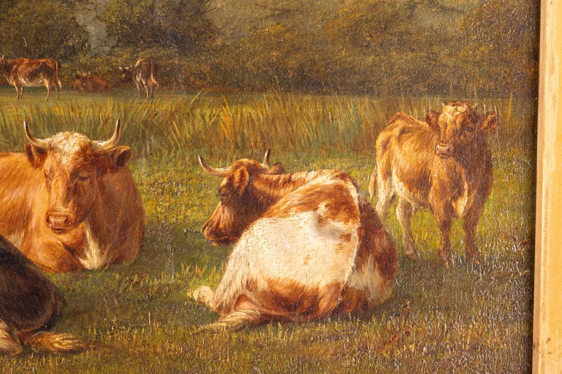William Luker (1828 - 1905), Landscape with cattle by a river, signed indistinctly 'W. Luker' (lower - Bild 5 aus 23