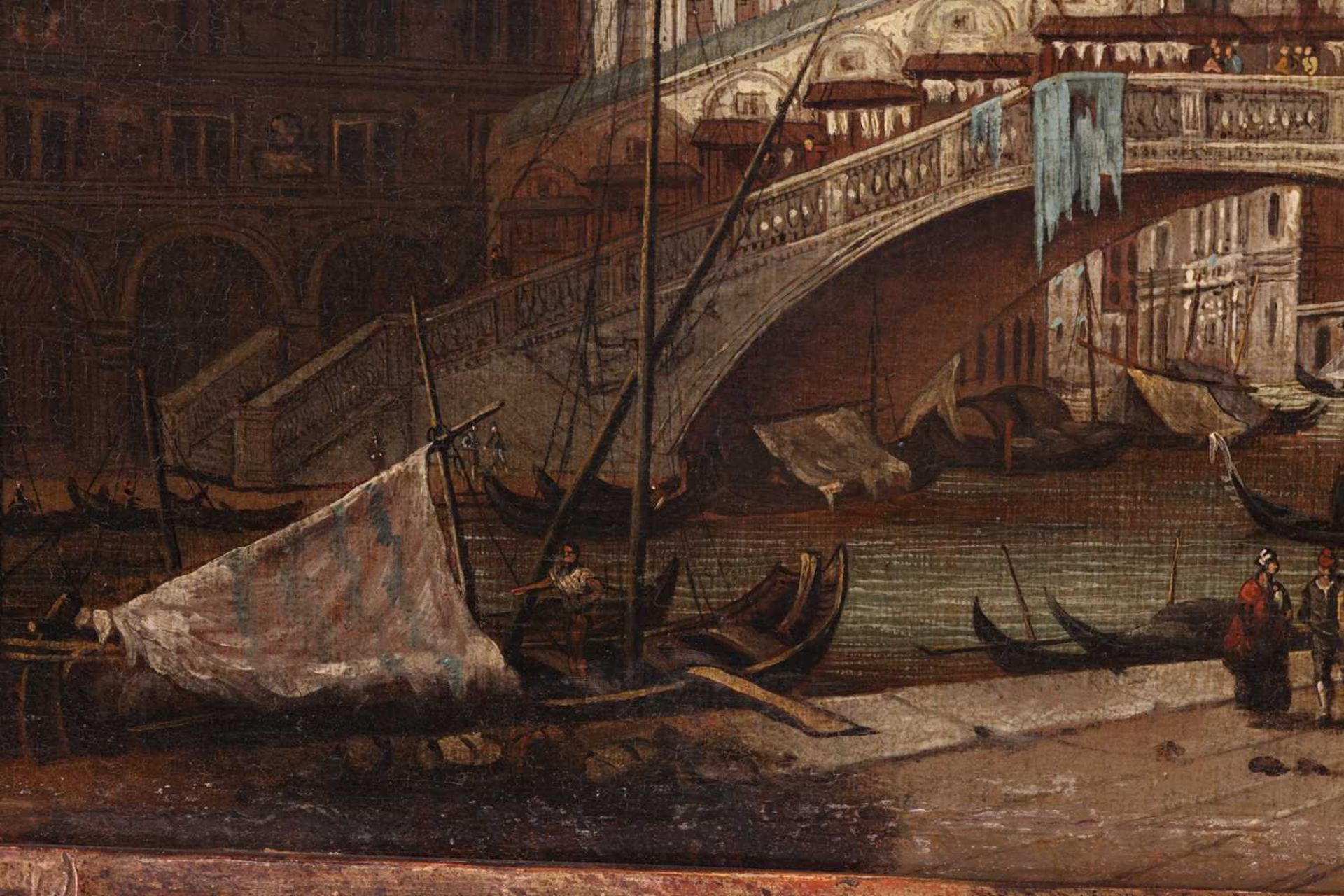 Venetian School (18th Century), A pair of Venetian landscapes: The Rialto Bridge from the south and  - Image 11 of 28