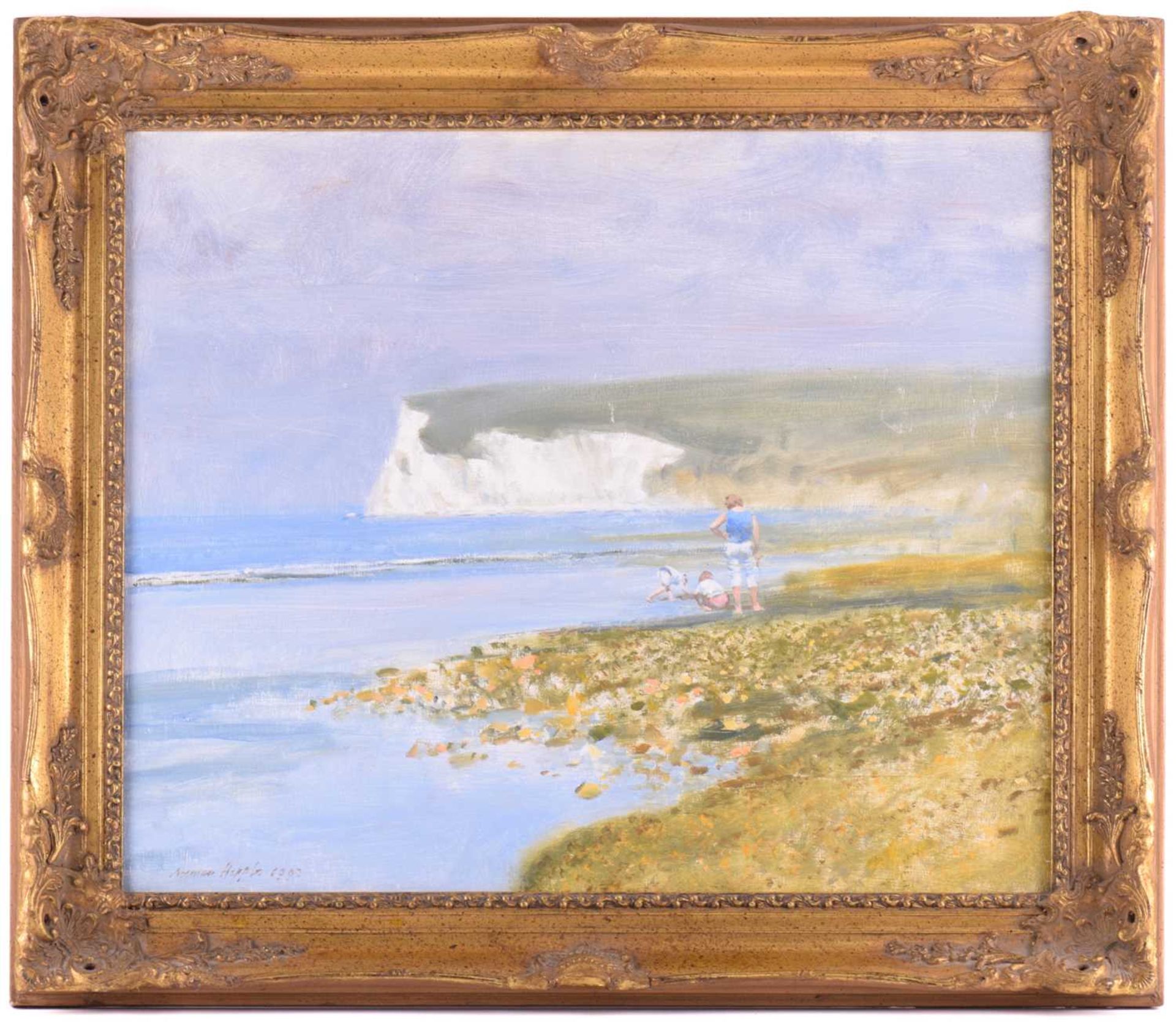Norman R. Hepple (1908 - 1994), 'Beachtime Fun', signed and dated 1993, oil on board, 50 x 60 cm, fr - Image 3 of 7