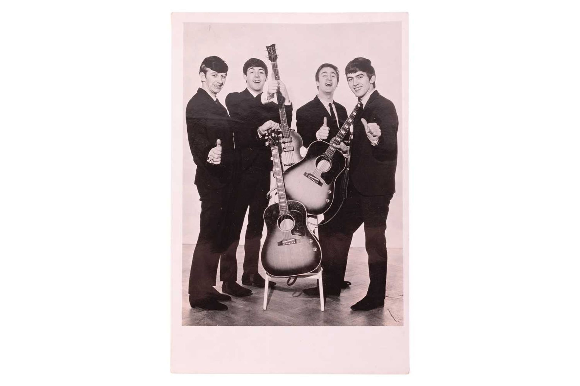 The Beatles: an original black and white signed postcard, early 1960s, with dedication verso in John - Bild 2 aus 7