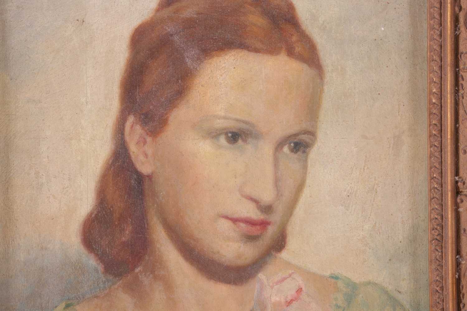 L. Palotty (Italian, 20th century), Portrait of a lady holding roses, signed 'L. Palotty Forli' (low - Image 8 of 10