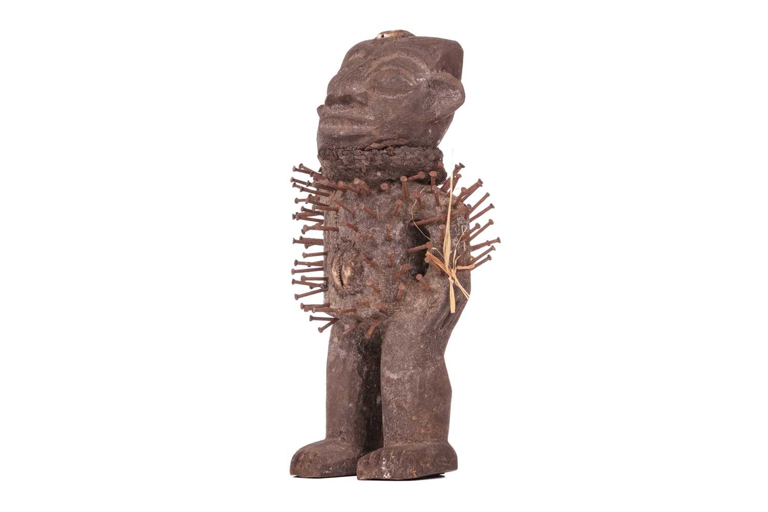 A small Bakongo nail fetish standing figure, 20th century, 22 cm high. - Image 5 of 7