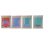 Robyn Denny (1930-2014) 'Night Suite', a set of four screenprints, titled A, B C &amp; D, unsigned, 