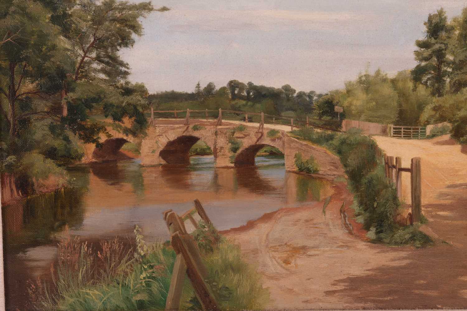 Charles Low (1840 - 1906), The Village Ford, Eashing, Surrey, signed, oil on canvas, 32.5 x 49 cm, f - Image 4 of 8