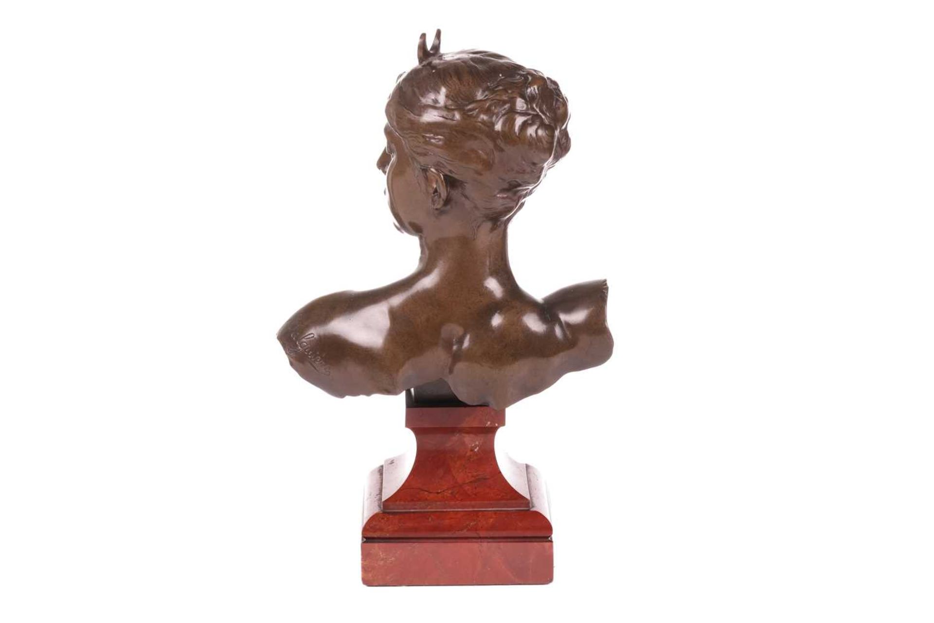 Jean Alexandre Joseph Falguière (1831-1900) French, a French bronze bust of Diana the Huntress, bear - Bild 5 aus 5