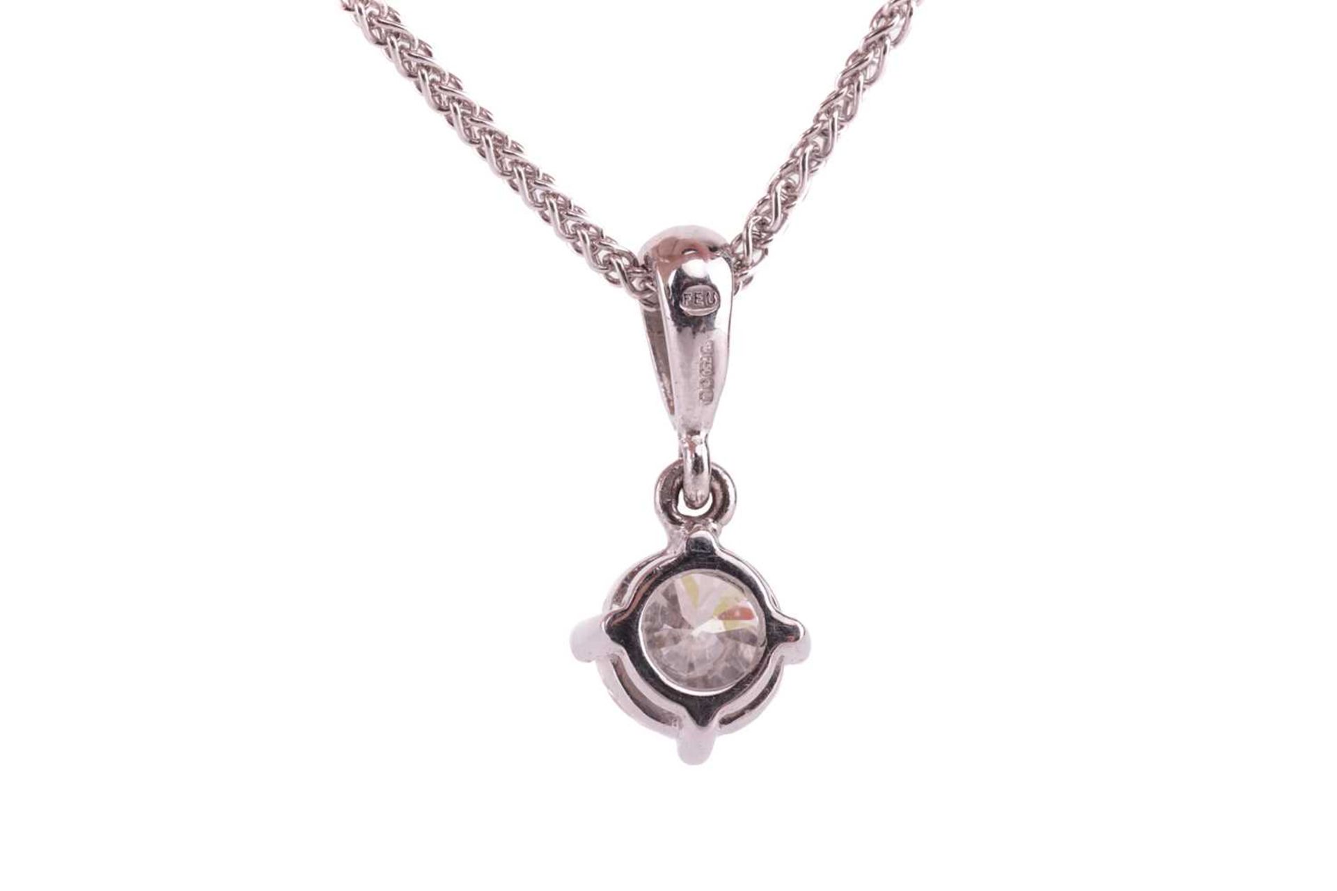 A diamond solitaire pendant, featuring a round brilliant diamond, with an estimated carat weight of  - Image 3 of 4