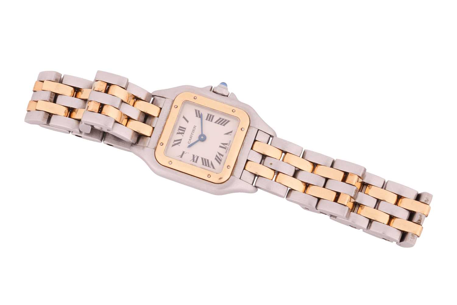 A Cartier Two Gold Row Panthere Watch reference 1120Model: 1120Serial: 643537UFCase Material: Steel  - Image 2 of 8