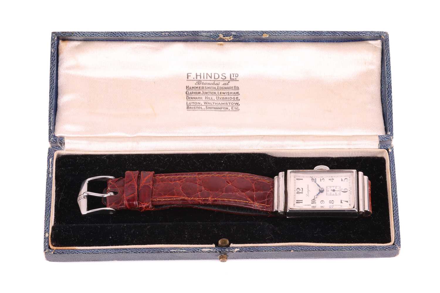 A 1937 Longines rectangle mechanical dress watch Model: 2577Serial: 5680530Year: 1937Case Material:  - Image 2 of 5