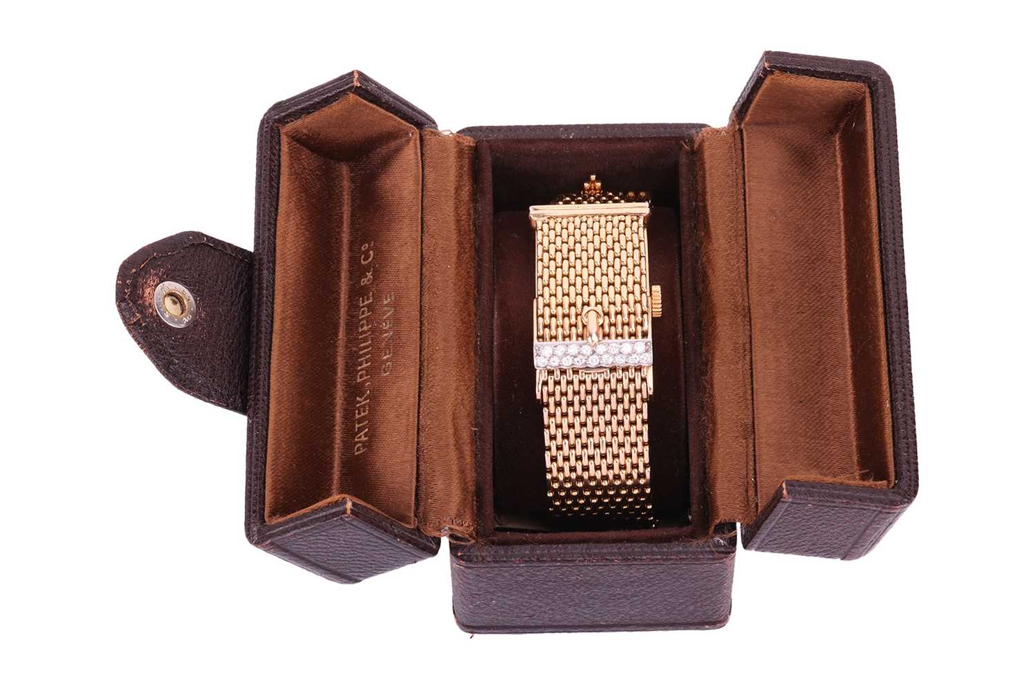 Patek Philippe - An astonishing Patek Philippe diamond set belt style dress watch in 18ct gold from  - Image 9 of 12