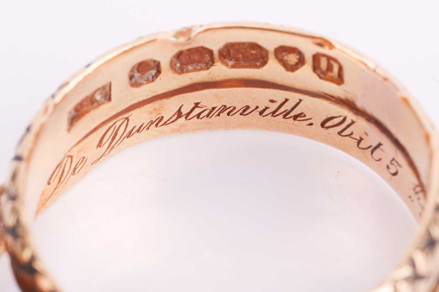 A William IV mourning ring for Francis Basset, 1st Baron de Dunstanville, of wrap-around serpent for - Image 5 of 6