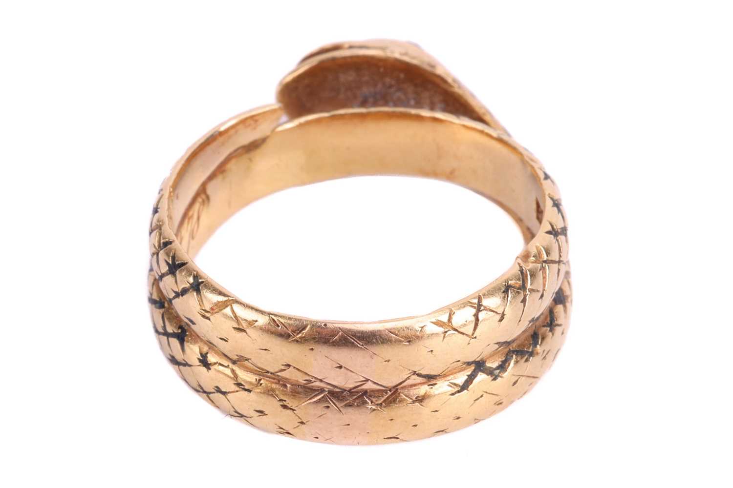 A William IV mourning ring for Francis Basset, 1st Baron de Dunstanville, of wrap-around serpent for - Image 4 of 6